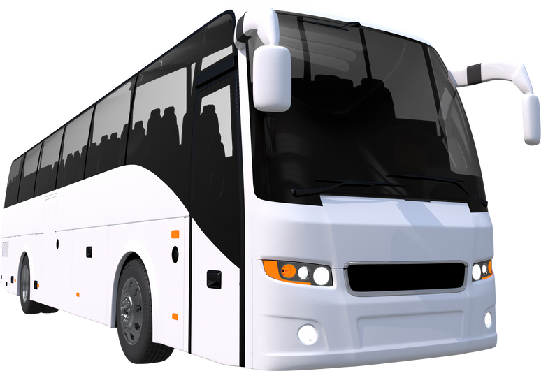 Modern Tour Bus Front-Side View